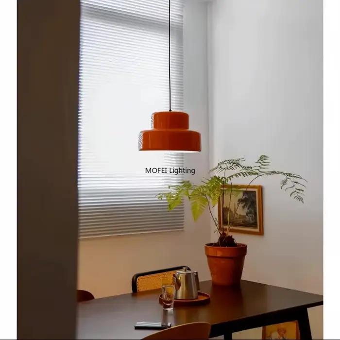 Nordique Orange minimalisme moderne verre suspension salle à manger