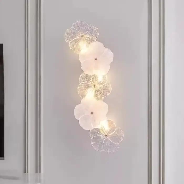 Lumière française lampe de luxe Style crème salon couloir en verre chevet allée entrée chambre haute qualité Restaurant applique murale