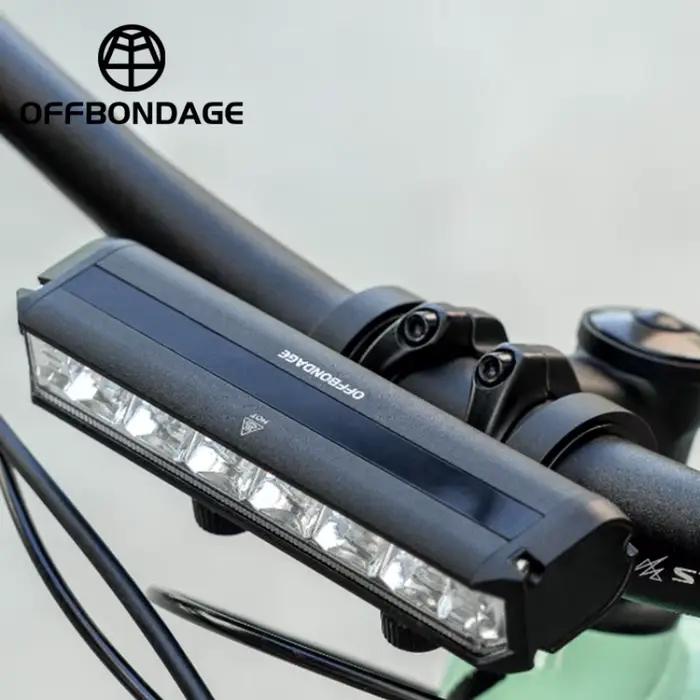 OFFBONDAGE – feu avant de vélo 2600 lumens, lampe de poche étanche 8000mAh, chargeur USB, accessoires de lampe pour cyclisme sur route et vtt