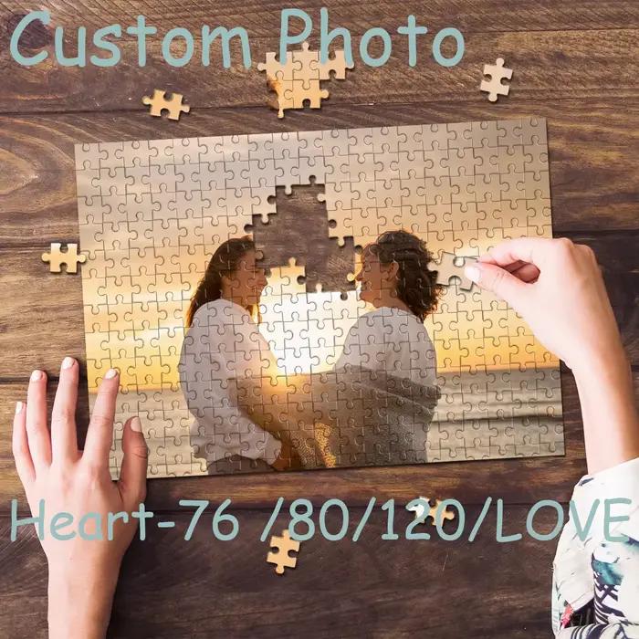 Puzzle photo personnalisé, image de couple sur mesure, ornement fait main, souvenir unique, cadeau pour anniversaire, anniversaire de mariage, amoureux