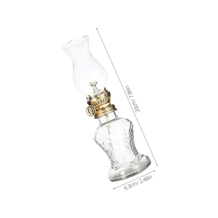 Lampe à huile en verre transparent pour usage intérieur