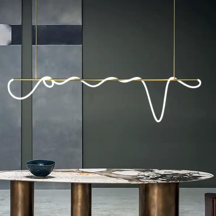 Lustre LED suspendu en forme d'art déco moderne