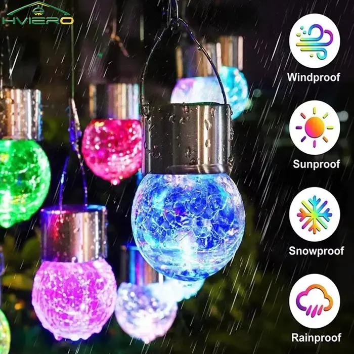 Lampes solaires LED arbre lampe suspendue paysage décoratif lustres en verre étanche extérieur jardin villas éclairage Ultra lumineux