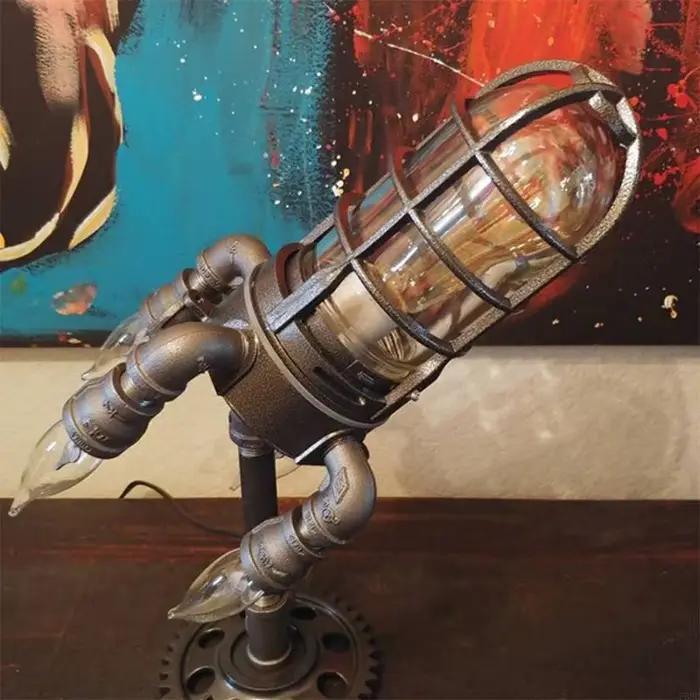 Rétro Steampunk fusée lumière décoration maison lanceur