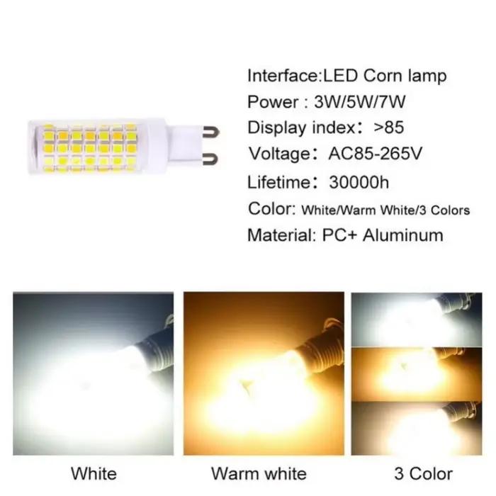 Ampoule LED G9 en céramique SMD2835 pour éclairage intérieur et extérieur blanc chaud ou froid 3W 5W 7W énergie économique美好生活,从LED G9陶瓷灯泡开始。无论是温暖的还是冷光,无论是室内还是室外,这款灯泡都能为您带来高效节能和优质照明体验。选择它,为您的生活空间增添一份独特的光芒。