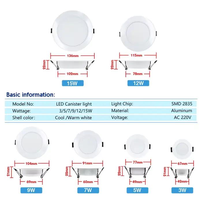 Spot Lumineux LED Circulaire Encastrable pour le Plafond