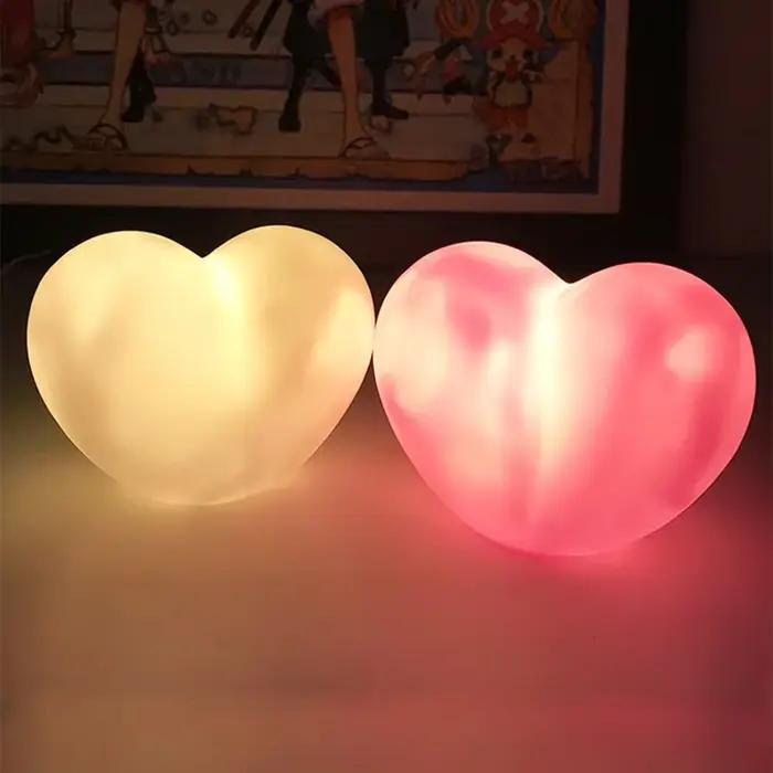 Lampe LED 3D créative en forme de cœur d'amour, veilleuse romantique rouge rose pour mariage, ornement d'anniversaire, noël, décoration de lumière ambiante pour la maison