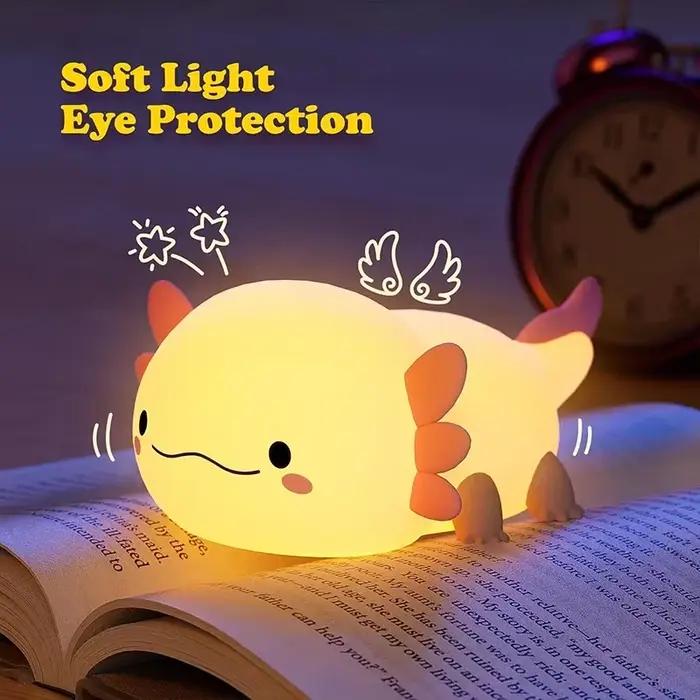 Axolotl-Veilleuse en Silicone pour Bébé et Enfant