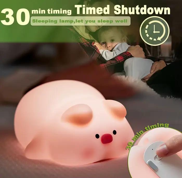 Mignon cochon veilleuse 3 niveaux Dimmable Silicone capteur tactile