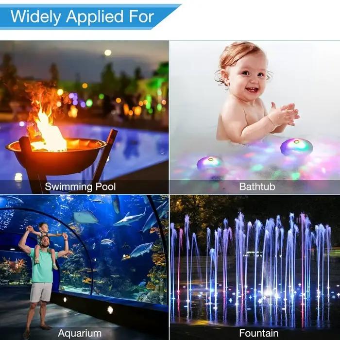 Lumières de piscine flottantes, lumière de piscine à couleur changeante qui flotte, décor lumineux LED pour baignoire (alimenté sur piles AAA, non incluses)