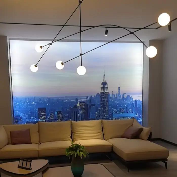 Lustre italien salon lampe design noir lumière minimaliste pour Restaurant chambre