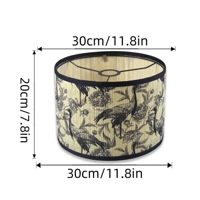 Abat-jour en bambou contemporain avec motifs floraux et oiseaux pour éclairer et décorer votre chambre ou salle de lecture