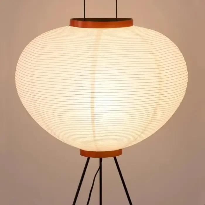 Lampe Autoportante Japonaise Vintage en Papier de Riz