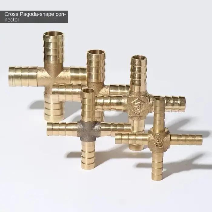 Connecteur de Raccord de Tuyau en Laiton à Trois Voies, Adaptateur de Type T 3, 4mm, 5mm, 6mm, 8mm, 10mm, 12mm, 16mm, 19mm