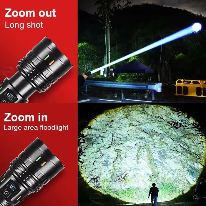 Lampe torche LED ultra puissante 998000000LM, nouvelle lampe torche super brillante 2000W, lampe rechargeable portable, lanterne de pêche en plein air