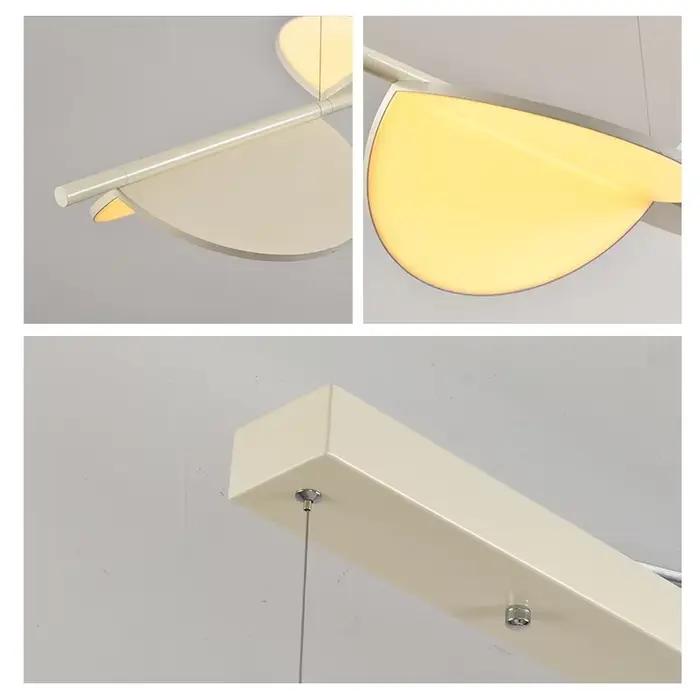 Style italien design restaurant feuille lustre moderne protection des yeux longue bande lumineuse chambre luminaires décoratifs