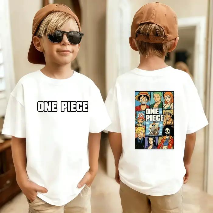 T-shirt One Piece pour garçons et filles, t-shirt d'été pour enfants, t-shirt d'anime Luffy Zoro Nami Chopper, vêtements mignons, t-shirts de dessin animé, cadeaux d'anniversaire