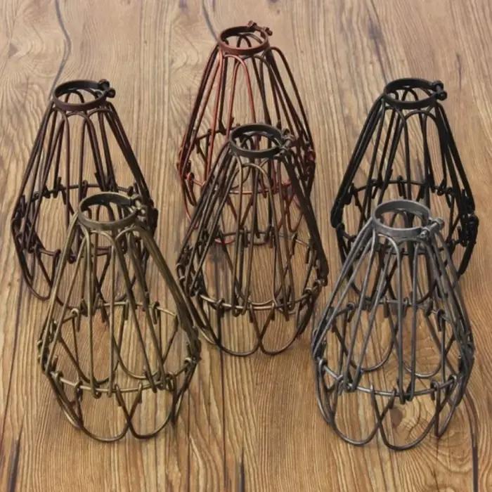 Abat-jour Industriel E27 Edison Vintage Cage pour Lampes, Éclairage DIY