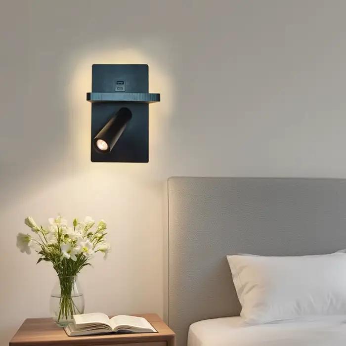 Applique murale à chargement sans fil moderne et élégante pour chambre à coucher salon couloir décoration de la maison installation facile et pratique lumière LED nombreuses sources lumineuses réglage de l'intensité personnalisation facile et efficace