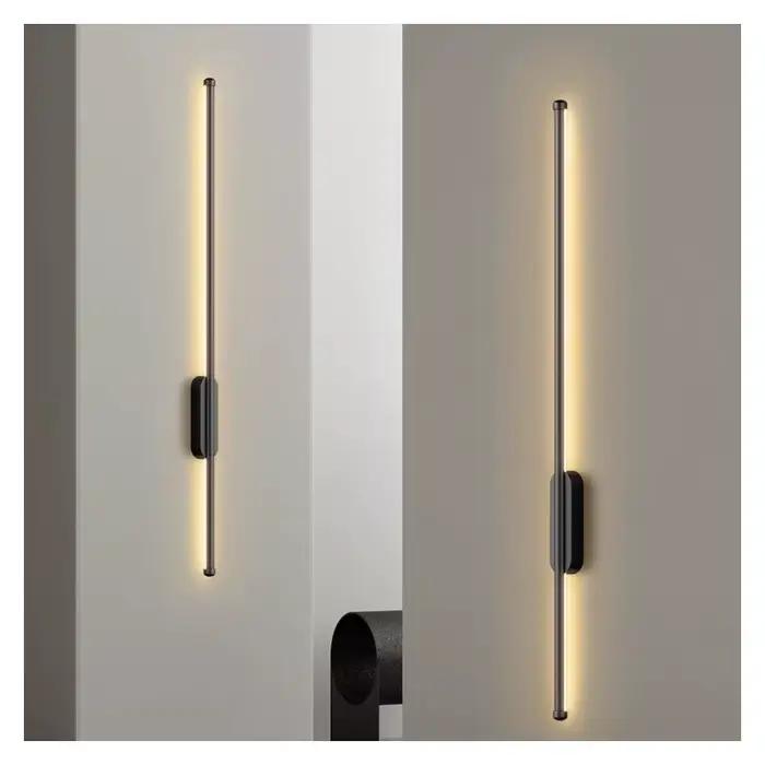 Applique chambre salon noir or mur LED lampes moderne Simple bande plafonniers pour cuisine couloir luminaire