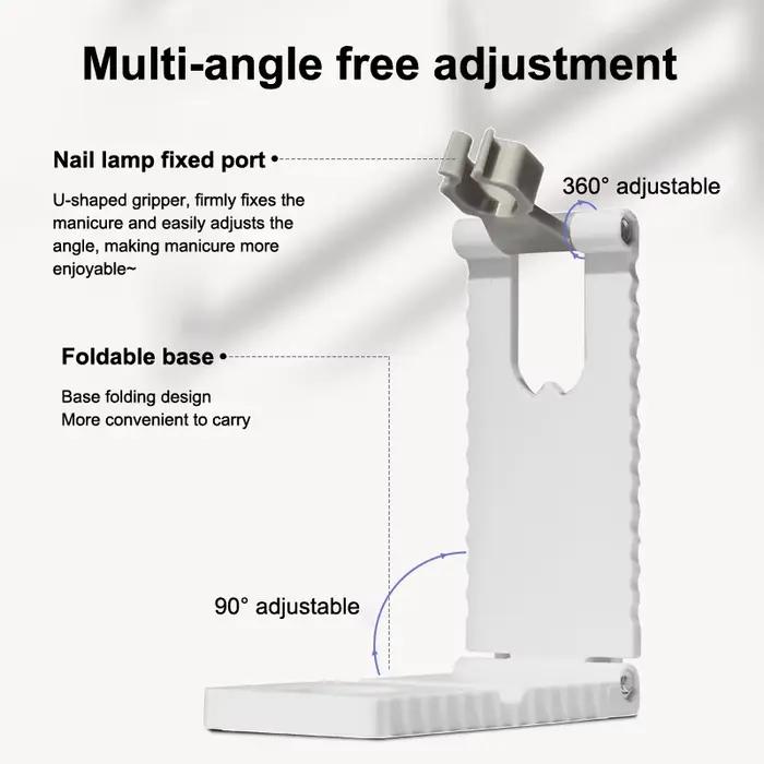Mini Lampe UV pour Ongles - Avec Minuteries et Support Réglable, Lampe à Ongles Portable pour Gel, Séchoir à Ongles Rechargeable pour Durcissement Rapide de la Colle