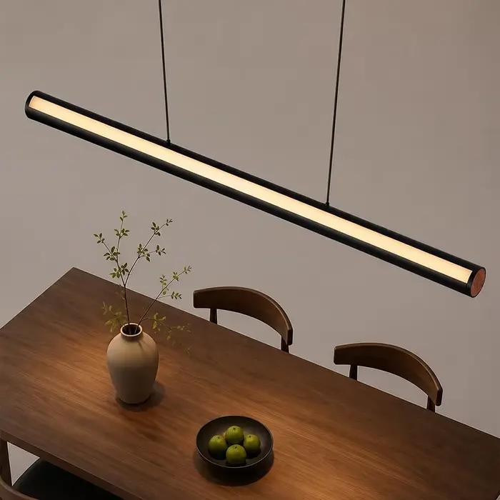Lustre linéaire italien noir à LED pour restaurant