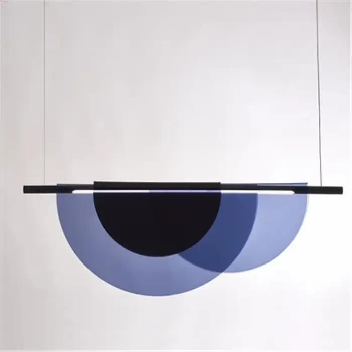 Lampe suspendue en acrylique ambre bleu nordique style art deco led chandelier pour salon chambre à coucher salle à manger occassions spéciales