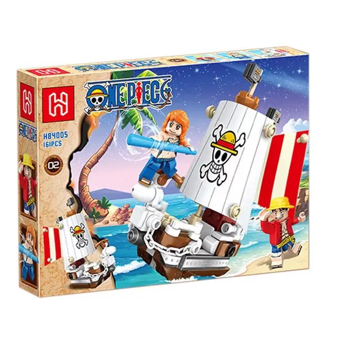 Anime One Piece Thousand Sunny & Going Merry Micro Bricks Building Blocks Model Pirate Ship Assembly Figure Toy Set Decor Gift