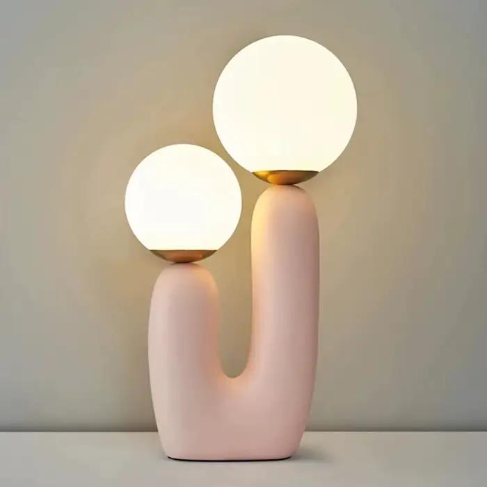 Lampe de table en verre d'art nordique moderne
