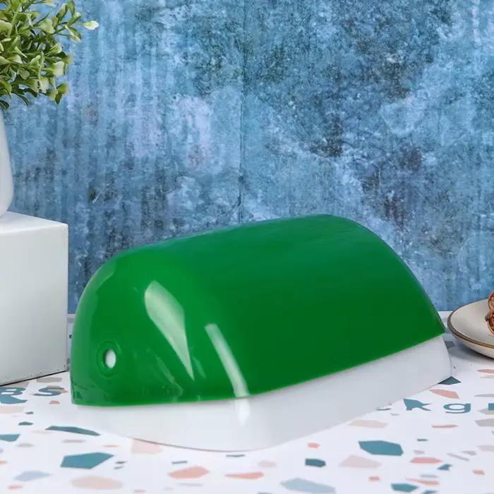 1 abat-jour de rechange pour lampe de banquier, en plastique brillant