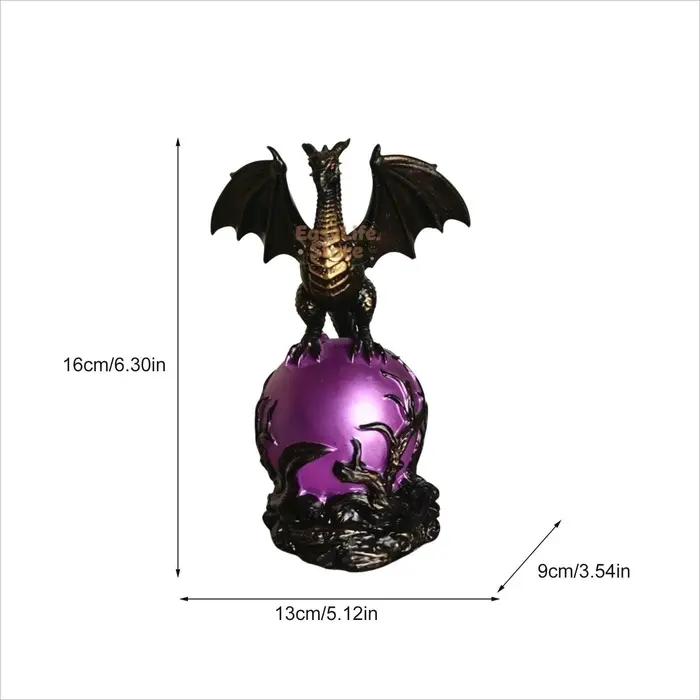Veilleuse Dragon - Œuf de Dragon Gothique en Résine Décoratif | Figurine de table, lampe de nuit USB, pour la maison, le salon, la chambre à coucher, la bibliothèque