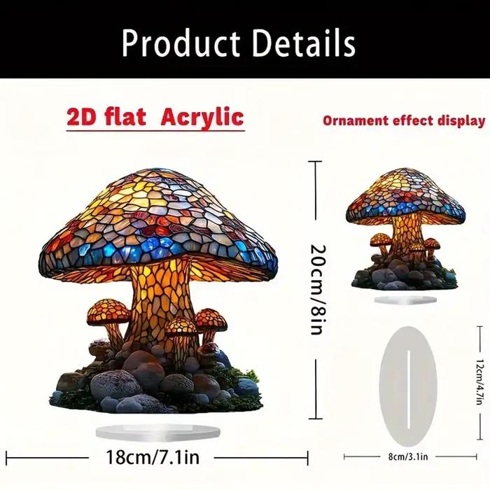 1 lampe en forme de champignon en acrylique de style bohème contemporain