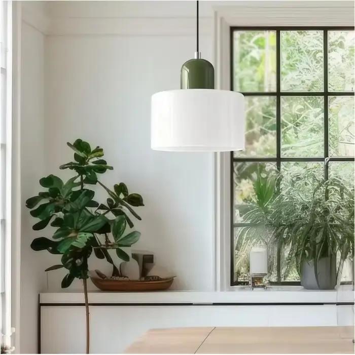 Lampes suspendues en verre coloré nordique Led