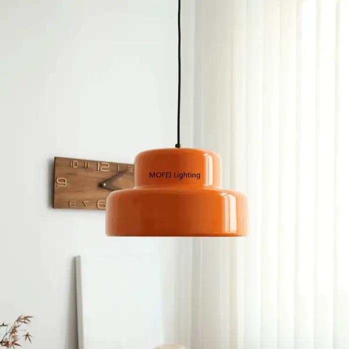 Nordique Orange minimalisme moderne verre suspension salle à manger