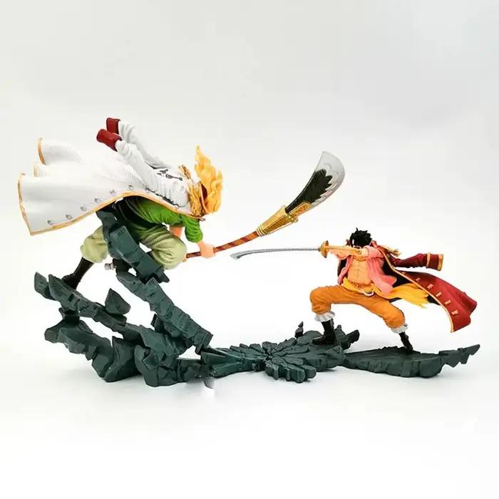 Anime une pièce figurine de combat Gol D Roger VS Edward Newgate barbe blanche modèle d'action scène Collection Figuras jouets Statue cadeau