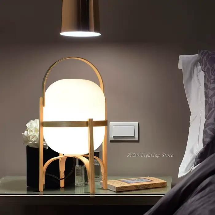 Bois Art moderne Simple Led lampe de bureau salon étude chambre