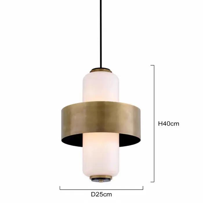 Lampe LED Suspendue en Laiton et Verre de Style Médiéval Luminaire Décoratif d'Nik