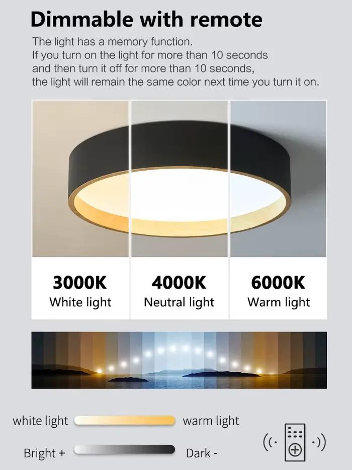 Plafonnier LED au Design Nordique Moderne et Simple