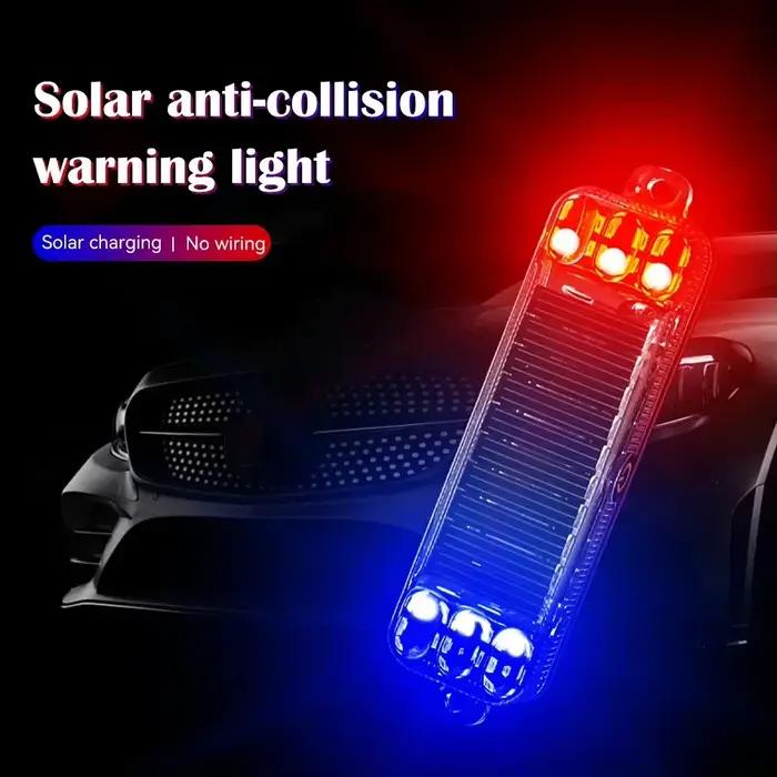 Lumière stroboscopique solaire lumière décorative de voiture lumière Anti-arrière moto LED Anti extrémité arrière couleurs colorées aucun câblage nécessaire