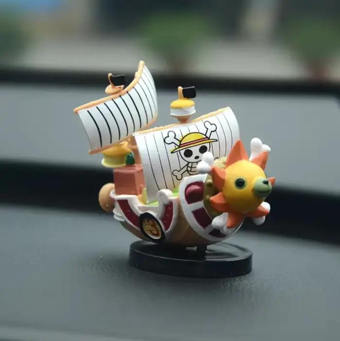 7 cm Anime une pièce bateau Figure Luffy modèle jouet Super mignon Mini bateau THOUSANDSUNNY aller joyeux assemblé modèle figurine d'action