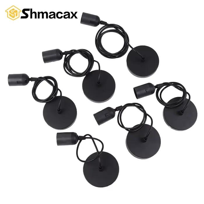 Support de lampe suspendu E27 avec Base de lampe de plafond en fil suspendu 0.5/0.8/1/1.2/1.5/2M pour lustre suspendu domestique