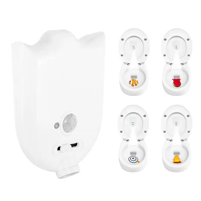 Lampe de projection pour toilettes, lampe LED créative à détecteur de mouvement pour toilettes, éclairage de fond de cuvette, lampe à capteur pour siège de toilettes