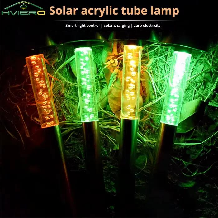 Solaire acrylique petit Tube lampe jardin extérieur paysage éclairage voie Patio cour parc pelouse Villa décoration lumière étanche