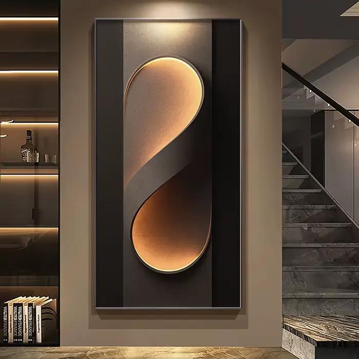 Lampe de mur LED de luxe salon fond couloir hôtel décoration de la maison haut de gamme Lustre suspendu peinture moderne Mural lumière