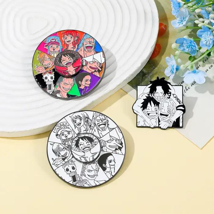 Badges et épingles de revers One Piece Luffy pour sacs à dos, épingles en émail Manga, broches pour vêtements, accessoires, cadeaux pour fans