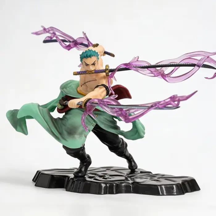 En stock, figurine d'anime One Piece de 10 cm, GK Roronoa Zoro, statue de manga à trois lames Sa-maximum, figurine d'action, modèle de collection, jouet pour enfant