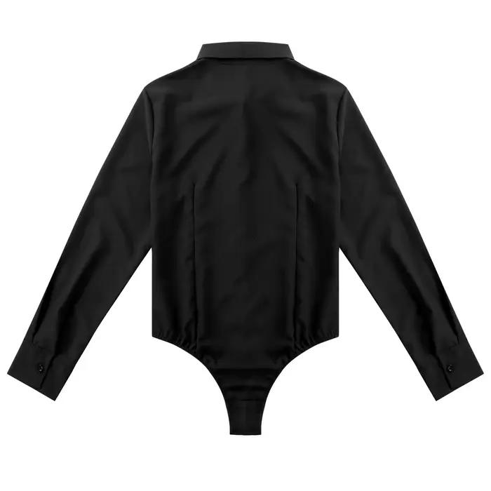 Body une pièce pour femmes, chemise basique, manches longues, col rabattu, couleur unie, combinaison, sous-vêtements, pyjama féminin, vêtements décontractés