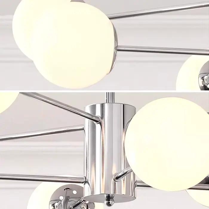 Plafonnier LED en Forme de Boule de Verre au Design Moderne Chromé