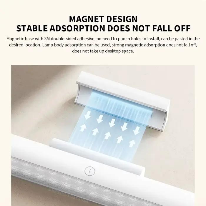 Lampe de lecture magnétique MIJIA originale, tête de lampe extensible de 36 cm, Ra90, 2000 mAh, lumière uniforme, tête de lampe réglable, trois vitesses, 150 lm