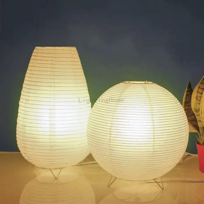 Lanterne en papier nordique lampe de Table Style japonais moderne salon salle d'étude chambre chevet LED éclairage de nuit décor livraison directe
